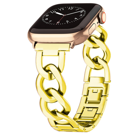 For Apple Watch Series 6 40mm Quick-Release Metal Chain Watch Band(Gold) by bashfashion