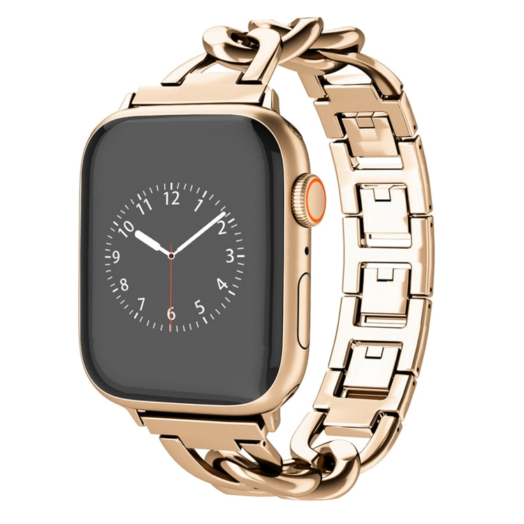 For Apple Watch Series 3 38mm Quick-Release Metal Chain Watch Band(Rose Gold) by bashfashion