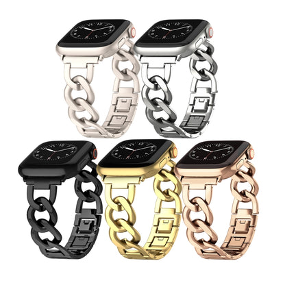 For Apple Watch Ultra 49mm Quick-Release Metal Chain Watch Band(Black) by bashfashion