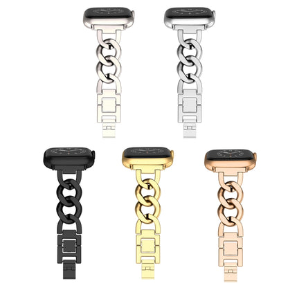 For Apple Watch Series 9 41mm Quick-Release Metal Chain Watch Band(Starlight) by bashfashion