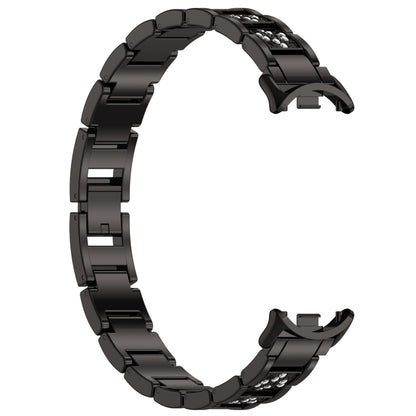 For Xiaomi Smart Band 9 / 9 NFC Diamond Three Beads Stainless Steel Metal Watch Band(Black) by bashfashion