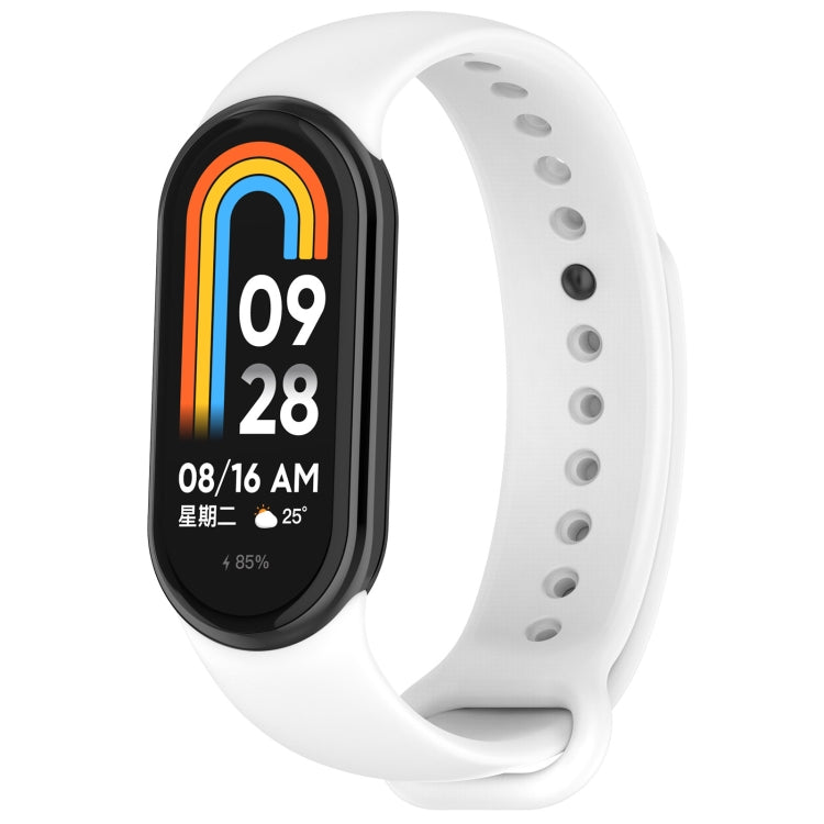 For Xiaomi Smart Band 9 / 9 NFC Metal Connector Solid Color Silicone Watch Band(White) by bashfashion