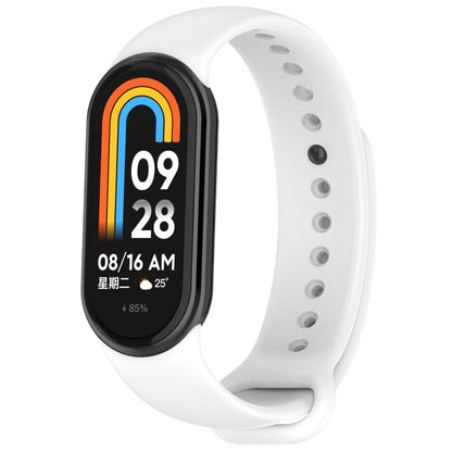 For Xiaomi Smart Band 9 / 9 NFC Metal Connector Solid Color Silicone Watch Band(White) by bashfashion