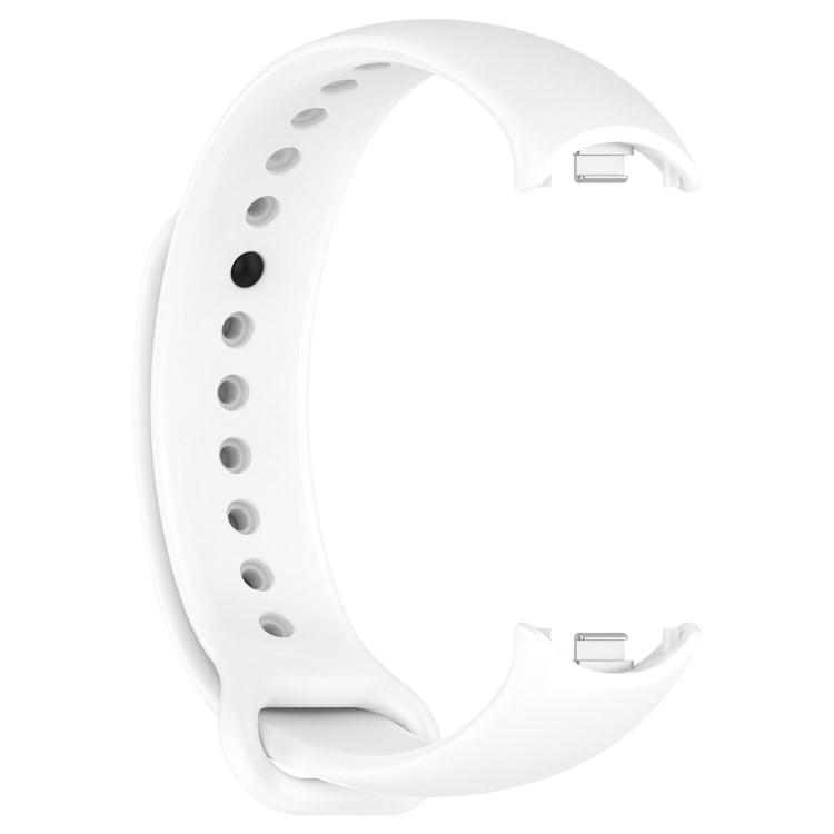 For Xiaomi Smart Band 9 / 9 NFC Metal Connector Solid Color Silicone Watch Band(White) by bashfashion