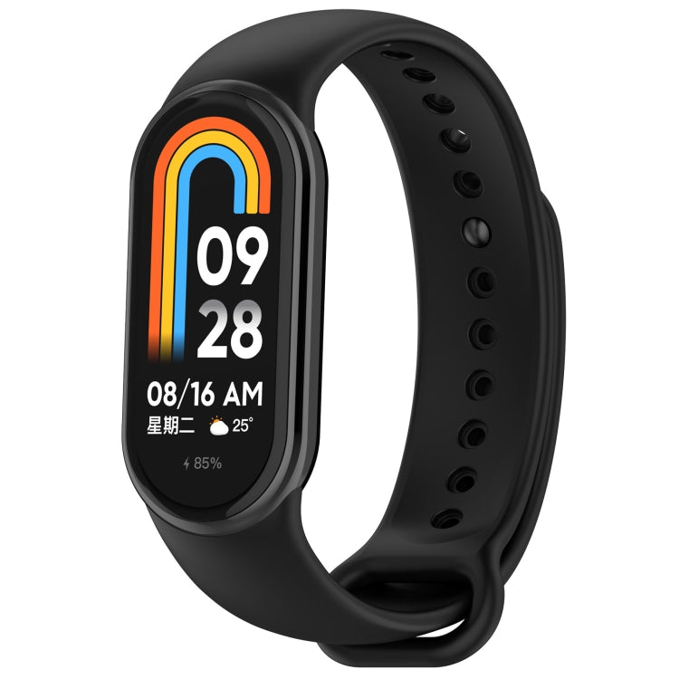 For Xiaomi Smart Band 9 / 9 NFC Metal Connector Solid Color Silicone Watch Band(Black) by bashfashion