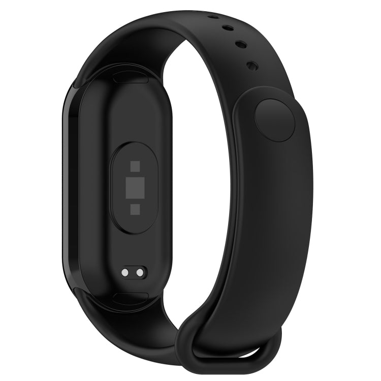 For Xiaomi Smart Band 9 / 9 NFC Metal Connector Solid Color Silicone Watch Band(Black) by bashfashion