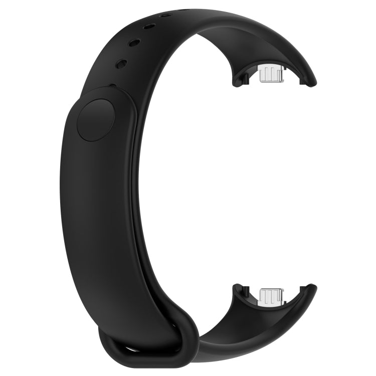 For Xiaomi Smart Band 9 / 9 NFC Metal Connector Solid Color Silicone Watch Band(Black) by bashfashion