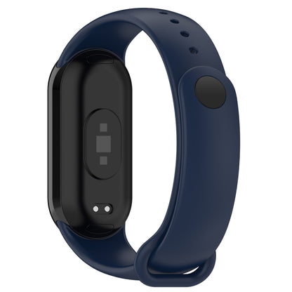 For Xiaomi Smart Band 9 / 9 NFC Metal Connector Solid Color Silicone Watch Band(Midnight Blue) by bashfashion