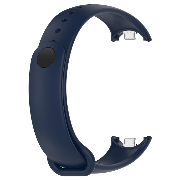 For Xiaomi Smart Band 9 / 9 NFC Metal Connector Solid Color Silicone Watch Band(Midnight Blue) by bashfashion