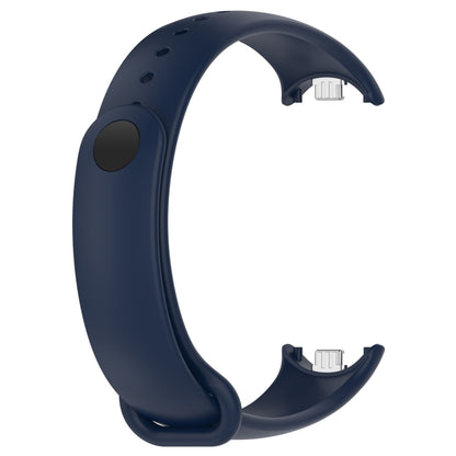 For Xiaomi Smart Band 9 / 9 NFC Metal Connector Solid Color Silicone Watch Band(Midnight Blue) by bashfashion