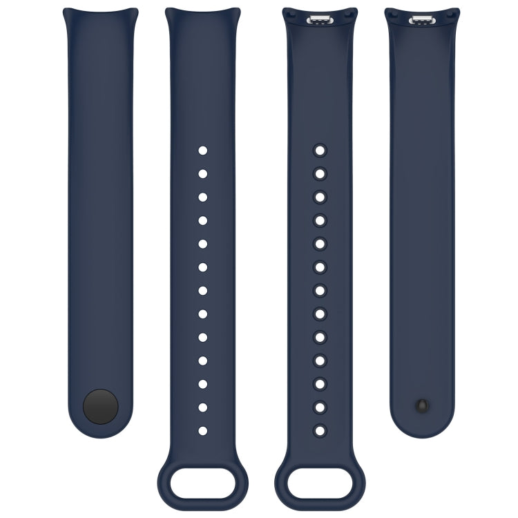 For Xiaomi Smart Band 9 / 9 NFC Metal Connector Solid Color Silicone Watch Band(Midnight Blue) by bashfashion