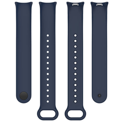 For Xiaomi Smart Band 9 / 9 NFC Metal Connector Solid Color Silicone Watch Band(Midnight Blue) by bashfashion