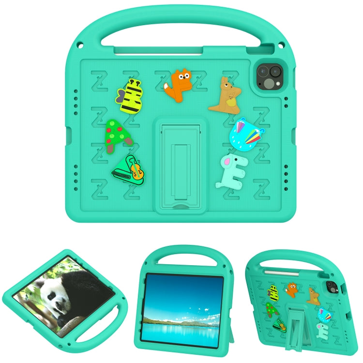For iPad Air 2022 10.9 / Pro 11 2022 Cartoon Sparrow EVA Shockproof Tablet Case(Glacier Green) by bashfashion