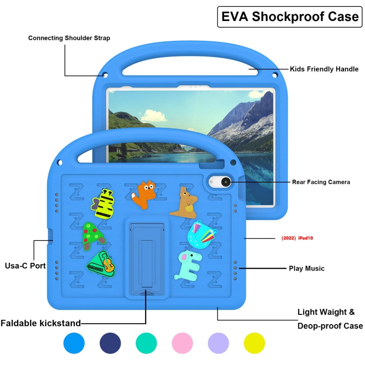 For iPad 2025 / 2022 Cartoon Sparrow EVA Shockproof Tablet Case(Blue) by bashfashion