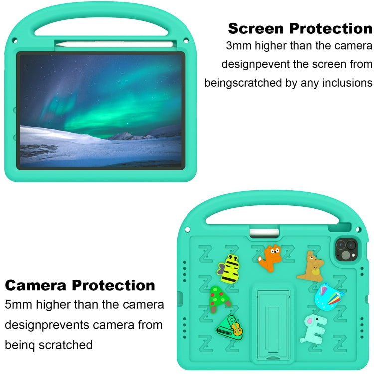 For iPad Air 11 2025 / 2024 Cartoon Sparrow EVA Shockproof Tablet Case(Glacier Green) by bashfashion