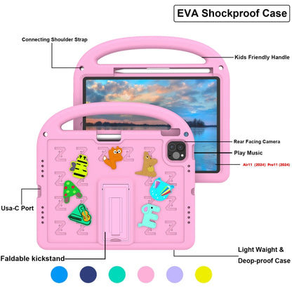 For iPad Pro 11 2025 / 2024 Cartoon Sparrow EVA Shockproof Tablet Case(Pink) by bashfashion