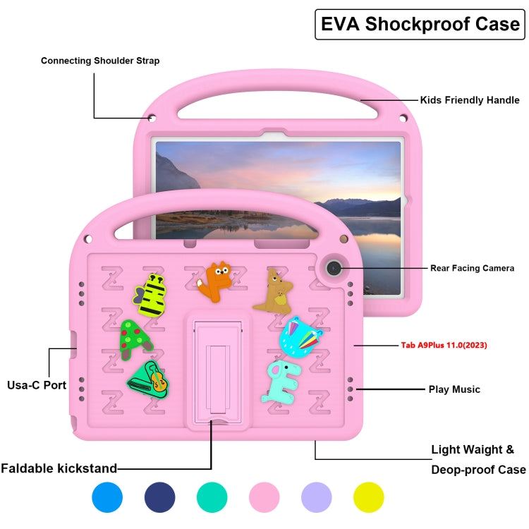 For Samsung Galaxy Tab A11+ / A9+ Cartoon Sparrow EVA Shockproof Tablet Case(Pink) by bashfashion
