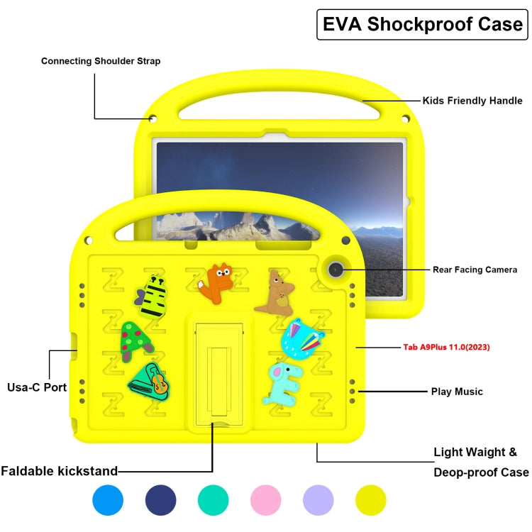 For Samsung Galaxy Tab A11+ / A9+ Cartoon Sparrow EVA Shockproof Tablet Case(Yellow) by bashfashion
