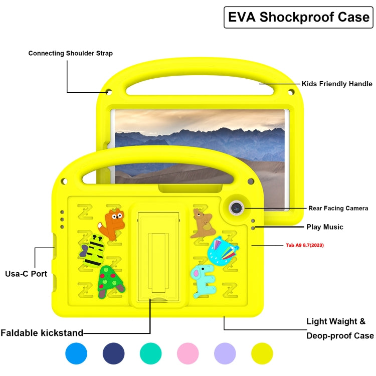For Samsung Galaxy Tab A11 / A9 Cartoon Sparrow EVA Shockproof Tablet Case(Yellow) by bashfashion
