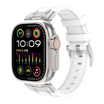 For Apple Watch Ultra 49mm Diamond Starry Sky Silicone Watch Band(White) by bashfashion