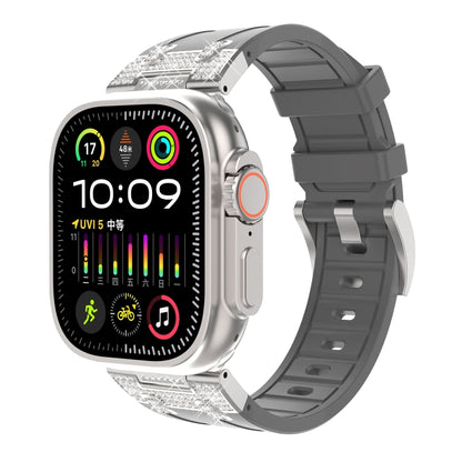 For Apple Watch Ultra 49mm Diamond Starry Sky Silicone Watch Band(Gray) by bashfashion
