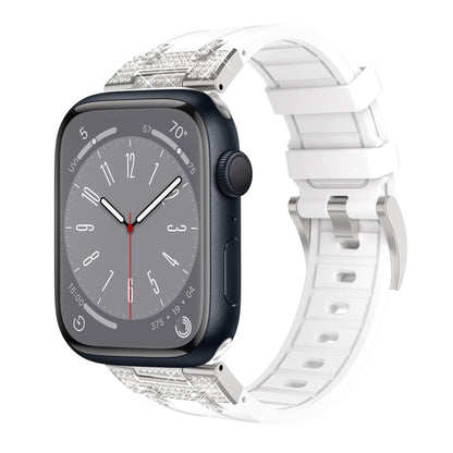 For Apple Watch Series 8 45mm Diamond Starry Sky Silicone Watch Band(White) by bashfashion