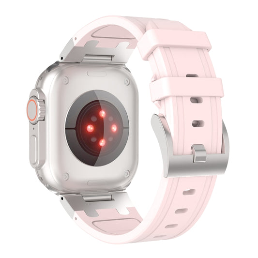 For Apple Watch Series 8 45mm Diamond Starry Sky Silicone Watch Band(Pink) by bashfashion