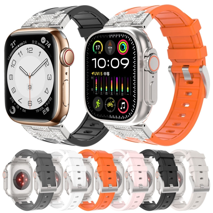 For Apple Watch Ultra 49mm Diamond Starry Sky Silicone Watch Band(Starlight) by bashfashion