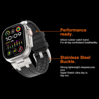 For Apple Watch Series 8 45mm Diamond Starry Sky Silicone Watch Band(Gray) by bashfashion