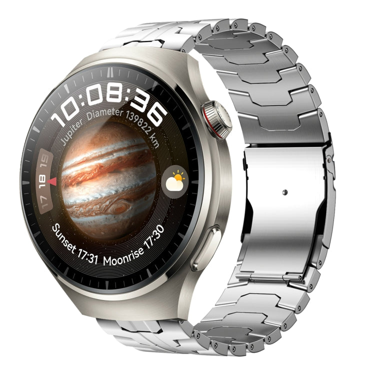 For Huawei Watch 4 / 4 Pro 22mm Double Lock Buckle Turtle Steel Watch Band(Silver) by bashfashion