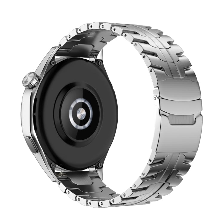 For Huawei Watch GT Runner 22mm Double Lock Buckle Turtle Steel Watch Band(Silver) by bashfashion