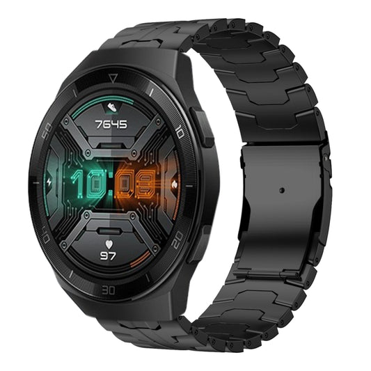 For Huawei Watch GT / GT 2e 22mm Double Lock Buckle Turtle Steel Watch Band(Black) by bashfashion