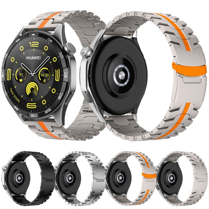For Huawei Watch GT Runner 22mm Double Lock Buckle Turtle Steel Watch Band(Titanium) by bashfashion