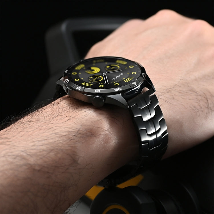 For Huawei Watch 4 / 4 Pro 22mm Double Lock Buckle Turtle Steel Watch Band(Titanium Oange) by bashfashion