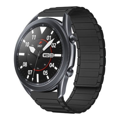 For Samsung Galaxy Watch 3 45mm 22mm I-shaped Magnetic Silicone Watch Band(Black) by bashfashion
