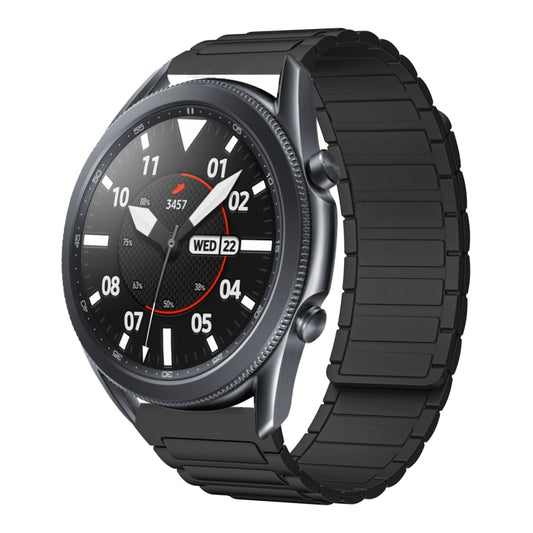 For Samsung Galaxy Watch 3 45mm 22mm I-shaped Magnetic Silicone Watch Band(Black) by bashfashion