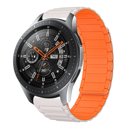 For Samsung Galaxy Watch 46mm 22mm I-shaped Magnetic Silicone Watch Band(Starlight+Orange) by bashfashion