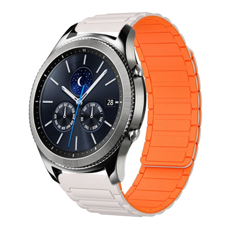 For Samsung Galaxy Gear S3 Classic 22mm I-shaped Magnetic Silicone Watch Band(Starlight+Orange) by bashfashion