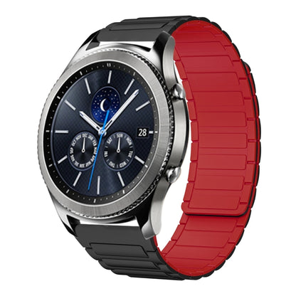 For Samsung Galaxy Gear S3 Classic 22mm I-shaped Magnetic Silicone Watch Band(Black+Red) by bashfashion