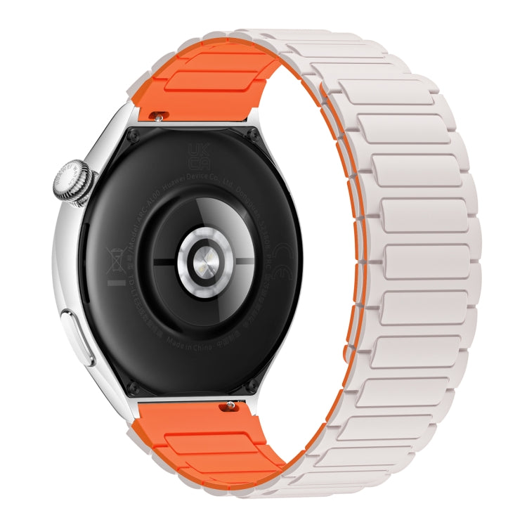 For Samsung Galaxy Gear S3 Frontier 22mm I-shaped Magnetic Silicone Watch Band(Starlight+Orange) by bashfashion