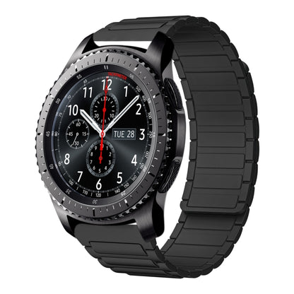 For Samsung Galaxy Gear S3 Frontier 22mm I-shaped Magnetic Silicone Watch Band(Black) by bashfashion