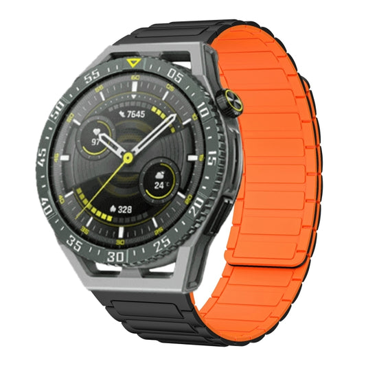 For Huawei Watch GT 3 SE 22mm I-shaped Magnetic Silicone Watch Band(Black+Orange) by bashfashion