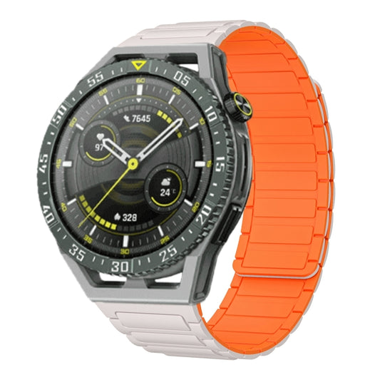 For Huawei Watch GT 3 SE 22mm I-shaped Magnetic Silicone Watch Band(Starlight+Orange) by bashfashion