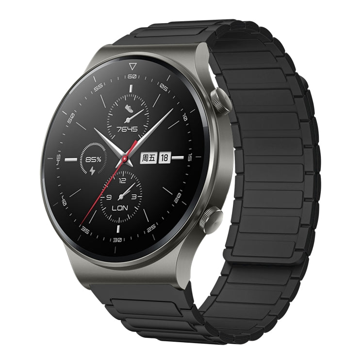 For Huawei Watch GT2 Pro 22mm I-shaped Magnetic Silicone Watch Band(Black) by bashfashion