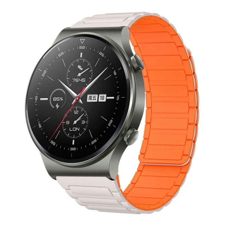 For Huawei Watch GT2 Pro 22mm I-shaped Magnetic Silicone Watch Band(Starlight+Orange) by bashfashion