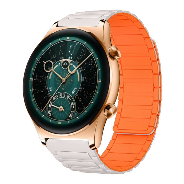 For Honor Watch GS 4 22mm I-shaped Magnetic Silicone Watch Band(Starlight+Orange) by bashfashion