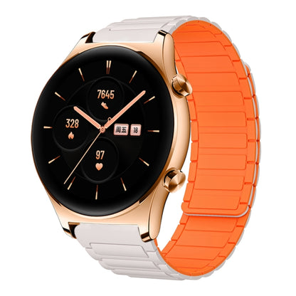 For Honor Watch GS 3 22mm I-shaped Magnetic Silicone Watch Band(Starlight+Orange) by bashfashion