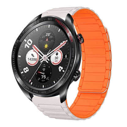 For Honor Watch Dream 22mm I-shaped Magnetic Silicone Watch Band(Starlight+Orange) by bashfashion