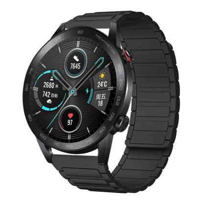 For Honor Magic Watch 2 46mm 22mm I-shaped Magnetic Silicone Watch Band(Black) by bashfashion