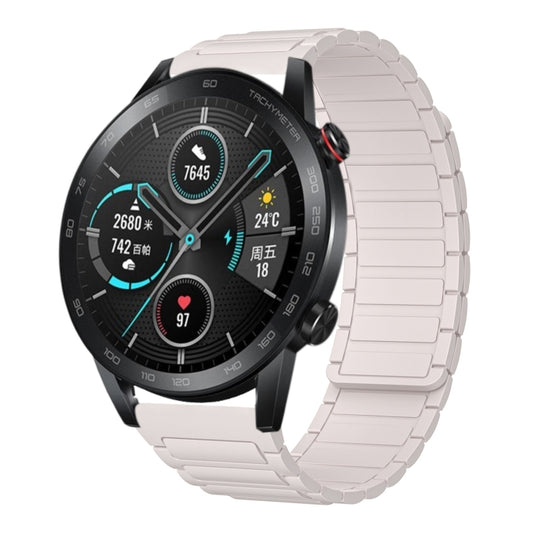 For Honor Magic Watch 2 46mm 22mm I-shaped Magnetic Silicone Watch Band(Starlight) by bashfashion